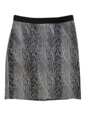Ann Taylor Woman's Black and Silver Gray Pencil Skirt Size 2 Petite EUC